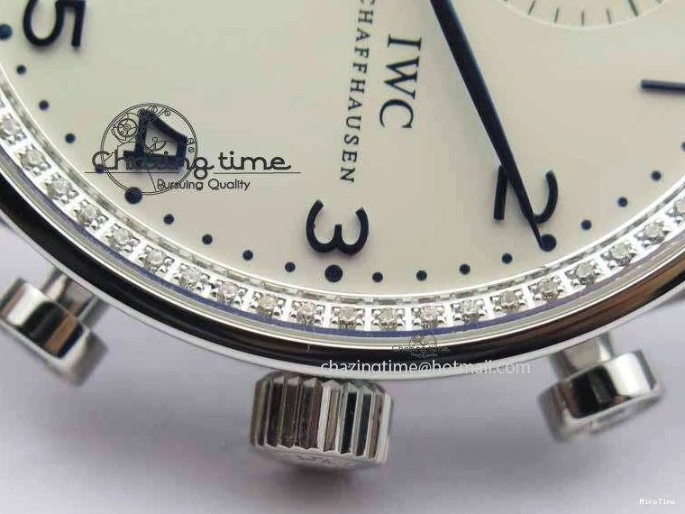 MIROTIME 0328 Portuguese IW3714 Diam ZF V2 1:1 Best Edition White Dial Blue Makers On Blue Leather Strap A79350 (Slim Movement) Stylish 7248